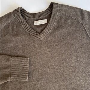 Everlane Cashmere Wool Olive Green Pullover Soft Vneck Sweater Men’s Size Large